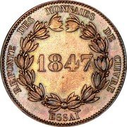 France 5 Centimes Louis Philippe Essai by Barre 1847 1847 REFONTE DES MONNAIES DE CUIVRE ESSAI coin reverse France 5 Centimes Louis Philippe Essai by Barre 1847 1847 REFONTE DES MONNAIES DE CUIVRE ESSAI coin reverse