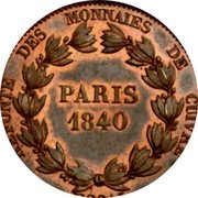France 5 Centimes Louis-Philippe Pattern by Barre 1840  REFONTE DES MONNAIES DE CUIVRE PARIS 1840 ESSAI coin reverse France 5 Centimes Louis-Philippe Pattern by Barre 1840  REFONTE DES MONNAIES DE CUIVRE PARIS 1840 ESSAI coin reverse