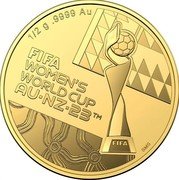 Australia 5 Dollars (FIFA Women's World Cup AU-NZ-23) 1/2 G .9999 AU FIFA WOMEN'S WORLD CUP AU-NZ-23 TM FIFA SMS coin reverse Australia 5 Dollars (FIFA Women's World Cup AU-NZ-23) 1/2 G .9999 AU FIFA WOMEN'S WORLD CUP AU-NZ-23 TM FIFA SMS coin reverse