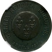 France 5 Francs (Alexander I Visit to the Paris Mint) GALLIA REDDITA EUROPAE. APRILE 1814. coin reverse France 5 Francs (Alexander I Visit to the Paris Mint) GALLIA REDDITA EUROPAE. APRILE 1814. coin reverse