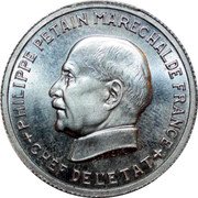 France 5 Francs (Essai by Galle) PHILIPPE PETAIN MARECHAL DE FRANCE CHEF DE L'ETAT L.BAZOR coin obverse