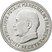 France 5 Francs (Essai by Galle) KM# Pn109 PHILIPPE PETAIN MARECHAL DE FRANCE CHEF DE L'ETAT L.BAZOR coin obverse