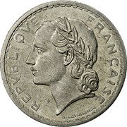 France 5 Francs (Essai by Lavrillier) KM# E89 REPVBLIQVE FRANÇAISE A.LAVRILLIER coin obverse