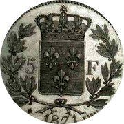 France 5 Francs (Essai) 5 F 1871 ESSAI 5 FRANCS coin reverse France 5 Francs (Essai) 5 F 1871 ESSAI 5 FRANCS coin reverse