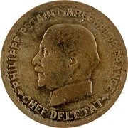 France 5 Francs (Essai Type I) PHILIPPE PETAIN MARECHAL DE FRANCE CHEF DE L'ETAT L. BAZOR coin obverse
