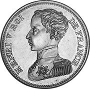 France 5 Francs (Henri V Pretender) X# 32 HENRI V. ROI DE FRANCE G.C. coin obverse France 5 Francs (Henri V Pretender) X# 32 HENRI V. ROI DE FRANCE G.C. coin obverse