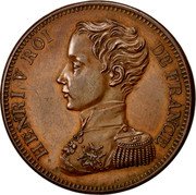 France 5 Francs Henri V Pretender 1830 X# 32a HENRI V. ROI DE FRANCE G.C. coin obverse France 5 Francs Henri V Pretender 1830 X# 32a HENRI V. ROI DE FRANCE G.C. coin obverse
