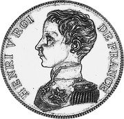 France 5 Francs (Henri V Pretender) X# 36 HENRI V ROI DE FRANCE coin obverse France 5 Francs (Henri V Pretender) X# 36 HENRI V ROI DE FRANCE coin obverse