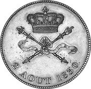 France 5 Francs (Henri V Pretender) X# 32 2 AOUT 1830 coin reverse France 5 Francs (Henri V Pretender) X# 32 2 AOUT 1830 coin reverse