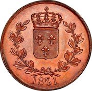 France 5 Francs (Henri V Pretender) X# 33 1831 coin reverse France 5 Francs (Henri V Pretender) X# 33 1831 coin reverse