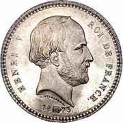 France 5 Francs (International monetary commission) HENRI V ROI DE FRANCE 1873 J. GESSENER. F. coin obverse France 5 Francs (International monetary commission) HENRI V ROI DE FRANCE 1873 J. GESSENER. F. coin obverse