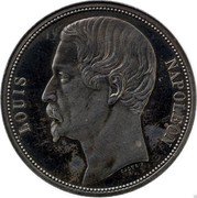 France 5 Francs Louis-Napoleon Bonaparte. Essai 1852 CAQUE F LOUIS NAPOLEON coin obverse France 5 Francs Louis-Napoleon Bonaparte. Essai 1852 CAQUE F LOUIS NAPOLEON coin obverse