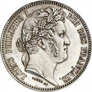 France 5 Francs Louis Philips I. Essai by Barre 1831 A KM# PnB34 LOUIS PHILIPPE I. ROI DES FRANÇAIS. BARRE.F. coin obverse