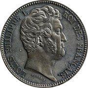 France 5 Francs (Louis Philips I. Essai by Barre) LOUIS PHILIPPE I. ROI DES FRANÇAIS BARRE.F coin obverse