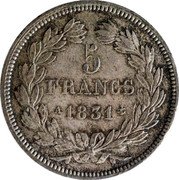 France 5 Francs (Louis Philips I. Essai by Domard) 5 FRANCS 1831 A coin reverse