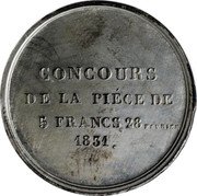 France 5 Francs (Louis Philips I. Essai by Montagny) CONCOURS DE LA PIECE DE 5 FRANCS 28 FEVRIER 1831 coin reverse France 5 Francs (Louis Philips I. Essai by Montagny) CONCOURS DE LA PIECE DE 5 FRANCS 28 FEVRIER 1831 coin reverse