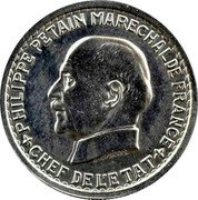 France 5 Francs Marshal Petain Essai by Bazor 1st Type 1941Â PHILIPPE PETAIN MARECHAL DE FRANCE CHEF DE L'ETAT L. BAZOR coin obverse France 5 Francs Marshal Petain Essai by Bazor 1st Type 1941Â PHILIPPE PETAIN MARECHAL DE FRANCE CHEF DE L'ETAT L. BAZOR coin obverse