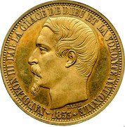 France 5 Francs (Napoleon III. Essai) BOUVET F NAPOLEON III PAR LA GRÂCE DE DIEU ET LA VOLONTÉ NATIONALE 1853 coin obverse