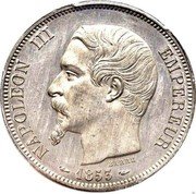 France 5 Francs (Napoleon III. Essai) BARRE NAPOLEON III EMPEREUR 1853 coin obverse