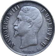 France 5 Francs (Napoleon III) NAPOLÉON III EMPEREUR coin obverse