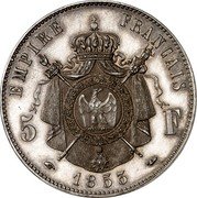 France 5 Francs (Napoleon III Pattern) KM# Pn90 EMPIRE FRANCAIS 5 F 1853 coin reverse