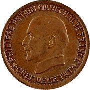 France 5 Francs (Petain Essai Type I) PHILIPPE PETAIN MARECHAL DE FRANCE CHEF DE L'ETAT L. BAZOR coin obverse