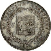 France 5 Francs (Satirical coinage. Adolphe Thiers) X# 48.1 5 F SATORY REPUBLIQUE FRANÇAISE 1872 coin reverse