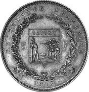 France 5 Francs Satirical coinage. Adolphe Thiers 1872 X# 48.2 5 F SATORY REPUBLIQUE FRANÇAISE 1872 coin reverse