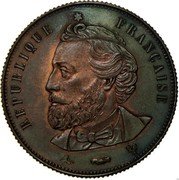 France 5 Francs (Satirical coinage. Gambetta-Genius. No date)) X# 47a REPUBLIQUE FRANÇAISE coin obverse