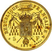 France 5 Francs (Satirical coinage. Mac-Mahon.) X# E50a LOYOLA LOURDES SA-LETTE 5 F 1872 REPUBLIQUE FRANÇAISE coin reverse France 5 Francs (Satirical coinage. Mac-Mahon.) X# E50a LOYOLA LOURDES SA-LETTE 5 F 1872 REPUBLIQUE FRANÇAISE coin reverse