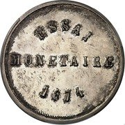 France 5 Francs (Satirical coinage. Mac-Mahon.) X# E51a ESSAI MONETAIRE 1874 coin reverse France 5 Francs (Satirical coinage. Mac-Mahon.) X# E51a ESSAI MONETAIRE 1874 coin reverse