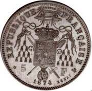 France 5 Francs (Satirical coinage. Mac-Mahon) X# 49 LOYOLA LOURDES SA-LETTE 5 F 1874 REPUBLIQUE FRANÇAISE ESSAI coin reverse France 5 Francs (Satirical coinage. Mac-Mahon) X# 49 LOYOLA LOURDES SA-LETTE 5 F 1874 REPUBLIQUE FRANÇAISE ESSAI coin reverse