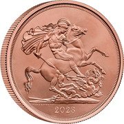 UK 5 Sovereign (The Coronation of His Majesty King Charles III) B.P 2023 coin reverse UK 5 Sovereign (The Coronation of His Majesty King Charles III) B.P 2023 coin reverse