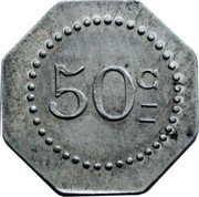 France 50 Centimes Bourg-en-Bresse - 23rd Infantry Regiment 1918 50 C coin obverse France 50 Centimes Bourg-en-Bresse - 23rd Infantry Regiment 1918 50 C coin obverse