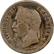 France 50 Centimes E - Essai 835. M 1861 E BARRE NAPOLEON III EMPEREUR E coin obverse France 50 Centimes E - Essai 835. M 1861 E BARRE NAPOLEON III EMPEREUR E coin obverse