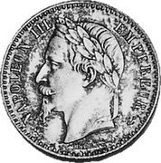 France 50 Centimes (Essai) KM# AE29 BARRE NAPOLEON III EMPEREUR coin obverse