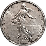 France 50 Centimes Essai Module of 5 Francs 1897  REPUBLIQUE FRANÇAISE coin obverse