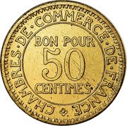 France 50 Centimes Hermes Piedfort Essai 1920 KM# PE281 50 CENTIMES BON POUR BR.AL. CHAMBRES DE COMMERCE DE FRANCE coin obverse France 50 Centimes Hermes Piedfort Essai 1920 KM# PE281 50 CENTIMES BON POUR BR.AL. CHAMBRES DE COMMERCE DE FRANCE coin obverse