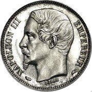 France 50 Centimes Napoleon III. Big Head 1853 A (fr) F186/1 NAPOLEON III EMPEREUR BARRE coin obverse France 50 Centimes Napoleon III. Big Head 1853 A (fr) F186/1 NAPOLEON III EMPEREUR BARRE coin obverse