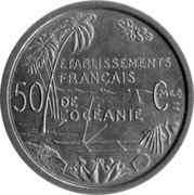 France 50 Centimes (Oceania Essai) KM# E7 ETABLISSEMENTS FRANÇAIS 50 CMES DE L'OCÉANIE coin reverse France 50 Centimes (Oceania Essai) KM# E7 ETABLISSEMENTS FRANÇAIS 50 CMES DE L'OCÉANIE coin reverse