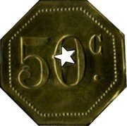 France 50 Centimes (Paris. Cafe Balthazard) 50 C. coin reverse