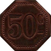 France 50 Centimes Remiremont. Trianon Remiremont 1915 ND 50 C coin reverse France 50 Centimes Remiremont. Trianon Remiremont 1915 ND 50 C coin reverse