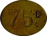 France 75 Centimes (Paris. A la Belle Cycliste) 75 C. coin reverse France 75 Centimes (Paris. A la Belle Cycliste) 75 C. coin reverse