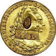 France 82 Livres 10 Sols (Guadeloupe British Occupation) KM# 28 G 82.10 MARIA I ET PETRUS III D G PORT ET ALG REGES 1786 R coin obverse France 82 Livres 10 Sols (Guadeloupe British Occupation) KM# 28 G 82.10 MARIA I ET PETRUS III D G PORT ET ALG REGES 1786 R coin obverse