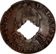 France 9 Livres Guadeloupe British Occupation ND (1811)  CAROLUS III DEI GRATIA 1782 G coin obverse