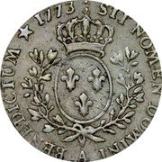 France 1/10 ECU (King Louis XV) SIT NOMEN DOMINI BENEDICTUM 1773 coin reverse France 1/10 ECU (King Louis XV) SIT NOMEN DOMINI BENEDICTUM 1773 coin reverse