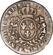 France 1/10 ECU (Louis XV.) SIT NOMEN DOMINI BENEDICTUM 1743 coin reverse France 1/10 ECU (Louis XV.) SIT NOMEN DOMINI BENEDICTUM 1743 coin reverse