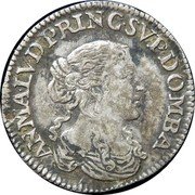 France 1/12 ECU Anna Mary Louise 3rd Type 1664  AN.MA.LVD.PRINC.SVP.DOMBA coin obverse