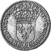 France 1/12 ECU Louis XIII. Piedfort 1743 A KM# P40 A SIT NOMEN DOMINI BENEDICTVM 1643 coin reverse