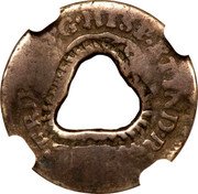 France 1/2 Bit Martinique ND (1770-1772)  Host years 1747-1757. KM# 16 CAR III D G HISP ETIND R coin obverse